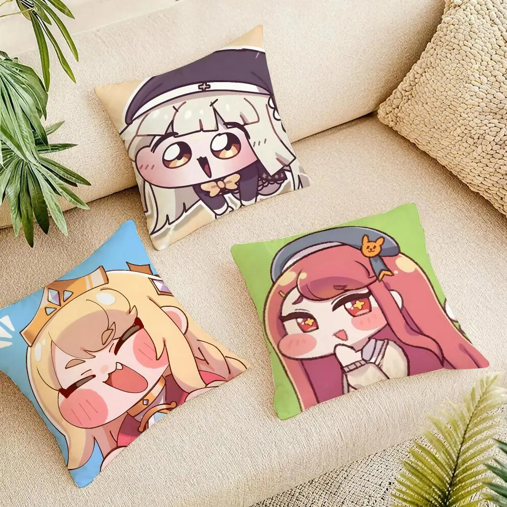 Video Game T-Trickcal Chibi Go Cushion Cover Linen Square Pillow Case Naturally Durable Hypoallergenic Gentle On Sensitive Skin