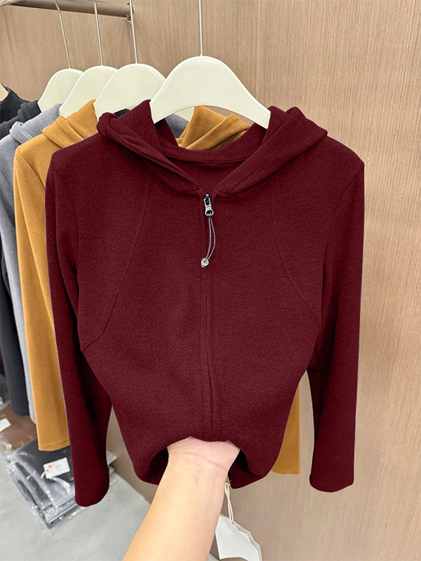

Двусторонняя теплая флисовая толстовка с длинными рукавами для женщин, зимняя модная свободная кофта на молнии, верхняя одежда в корейском стиле