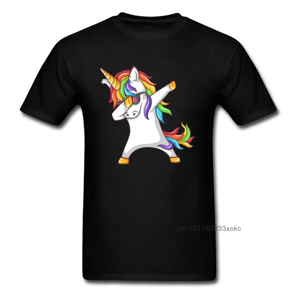 Dabbing Unicorn 2018 Dance T Shirt Men Rainbow Cartoon T-shirt Cute Horse Printed Birthday Party Gift Clothes Personality