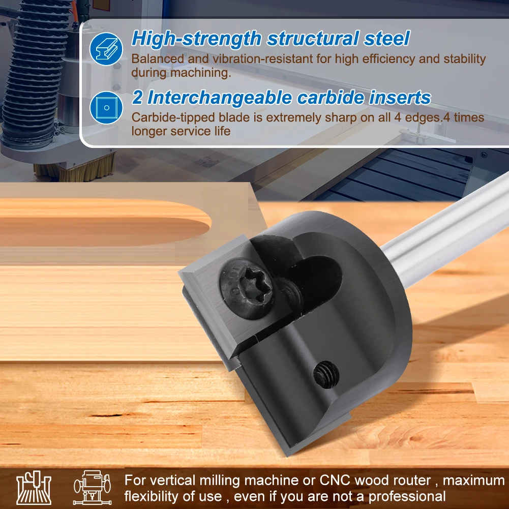 XCAN Bottom Cleaning Router Bit CNC Spoilboard Surfacing Router Bit 6mm Shank Dia 25.4mm Carbide Instert Wood Milling Cutter