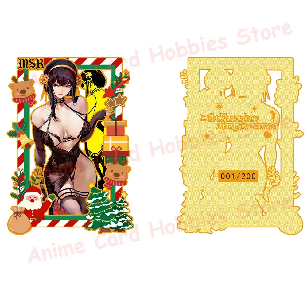 Tarjetas de Metal de Naruto MSR MXR para niños, Albedo Nami Yor Gorger Makima Rem Power Anime Girl, tarjeta de Metal, regalo de juguete para niños, New Goddess Story