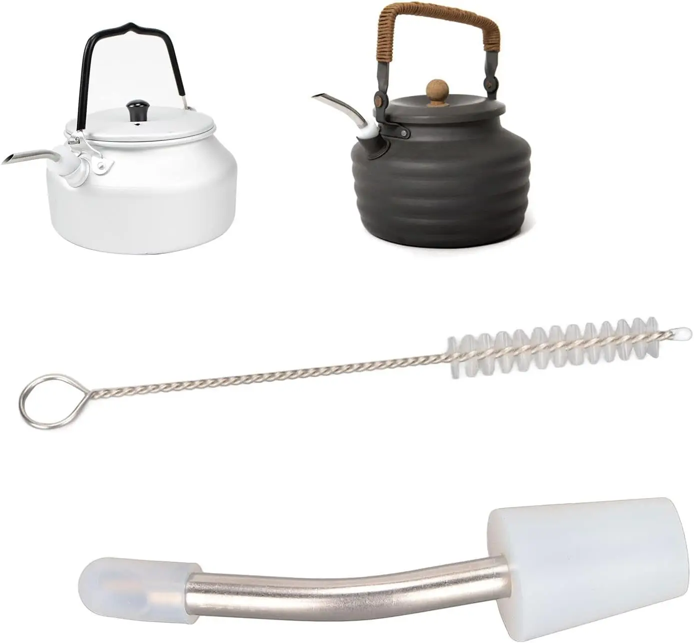 Удлиненный носик для чайника, удлиненный носик для чайника из нержавеющей стали с чистящей щеткой, удлинительная трубка для чайника, походный носик для чайника