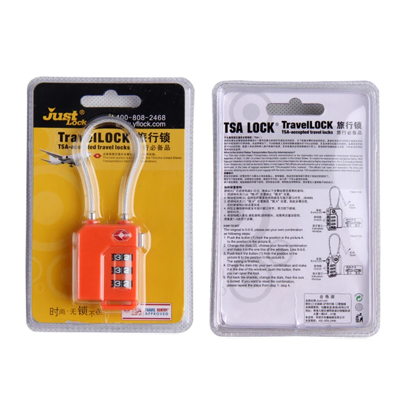 Digital senha de bloqueio para Mala e Bagagem, TSA Aço Wire Lock, Código Aduaneiro, Mala de Viagem