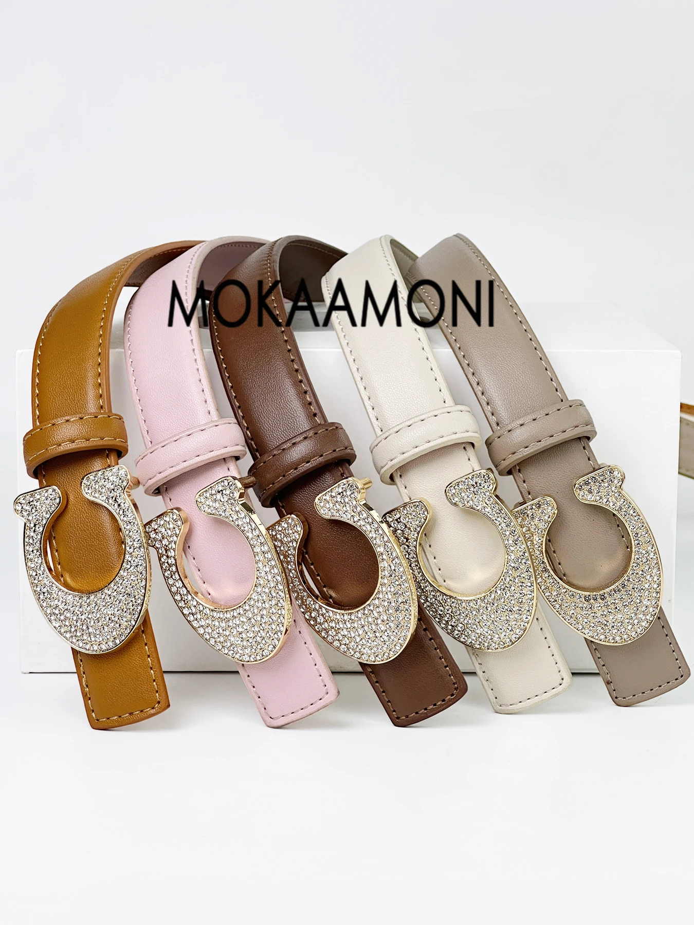 حزام نسائي عصري مرصع بأحجار الراين الكريستالية خفيف فاخر وبسيط وتصميم إكسسوار أنيق لبنطلون جينز هدية #5