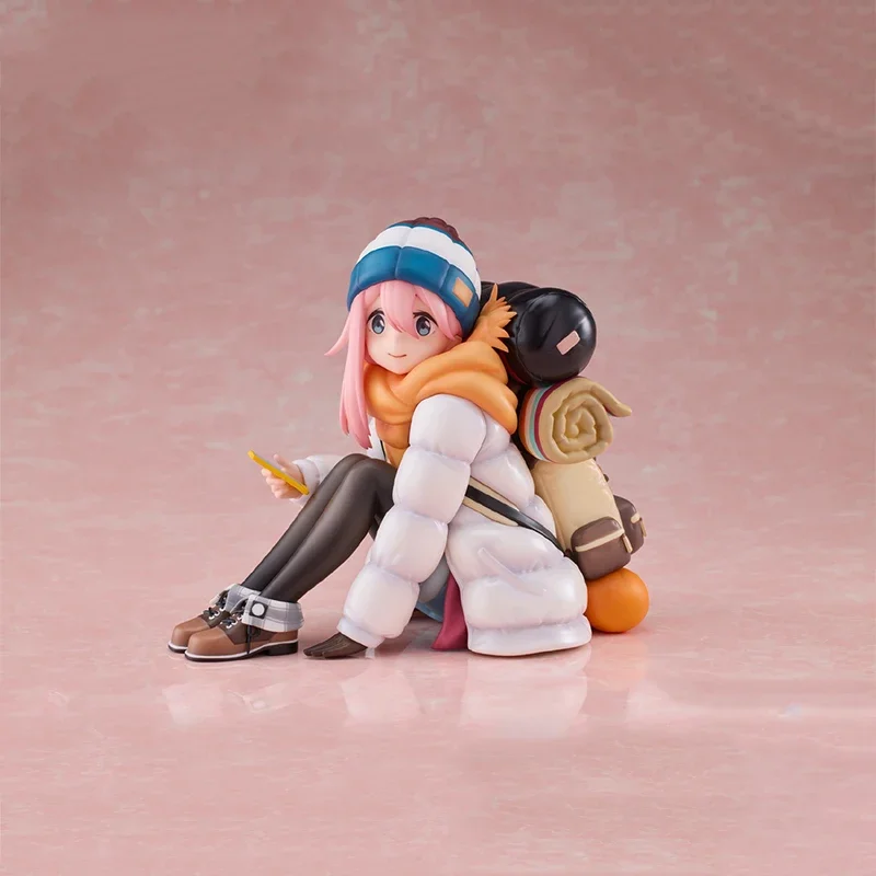 Oryginalny oryginalny RIBOSE Laid-Back Camp Kagamihara Nadeshiko PVC 14CM Anime figurka Model kolekcjonerski lalki ozdoba prezent