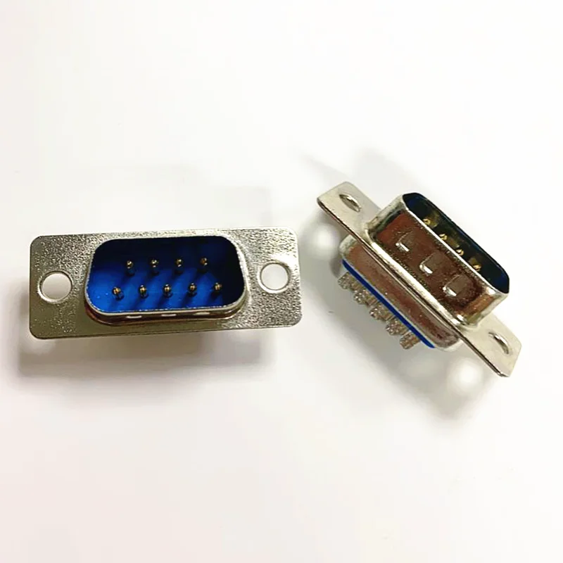10PCS/LOT New RS232 serial port connector DB9 female socket/Plug connector 9pin copper RS232 COM socket adapter