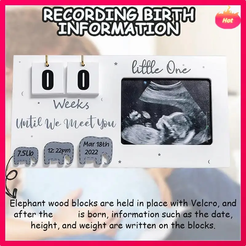 ABYP 2X Baby First Scan Photo Frames Pregnancy Announcement Gifts,Baby Sonogram Picture Frame Countdown Weeks