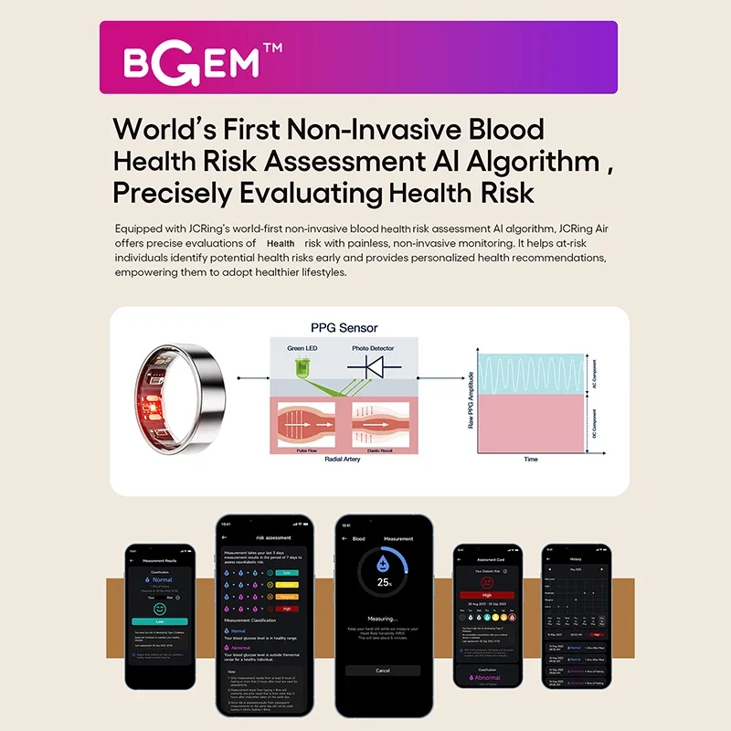 X6B Bluetooth Gold Temperature Smartring Assessment Smart Sleep Ring Stainless Steel for Men and Women