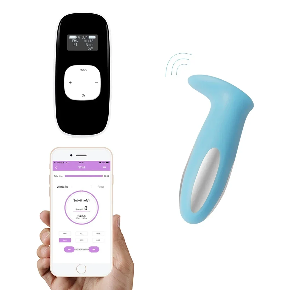 

Wireless Rechargeable EMG Biofeedback 2 in 1 Kegel Toner Family Vaginal Tightening Stimulator APP Control Pelvic Muscle Toner