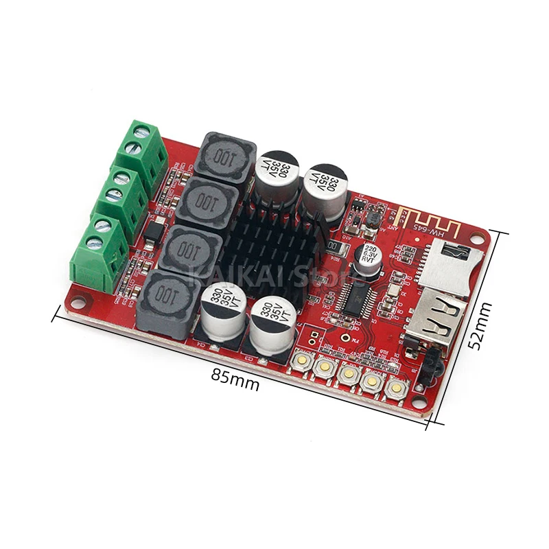 Imagem -03 - Placa Amplificadora de Áudio Digital Receptor Bluetooth Cartão tf Leitor de Disco u Rádio fm com Controle Remoto Tpa3116 50w Mais 50w