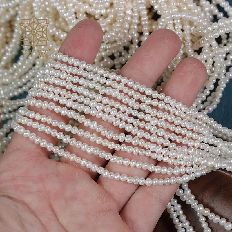 Natural Freshwater Pearl Loose White 2.5-3mm Beads Sold Per Approx 37 Cm Strand For Women Jewelry Making Diy Necklace Bracelet