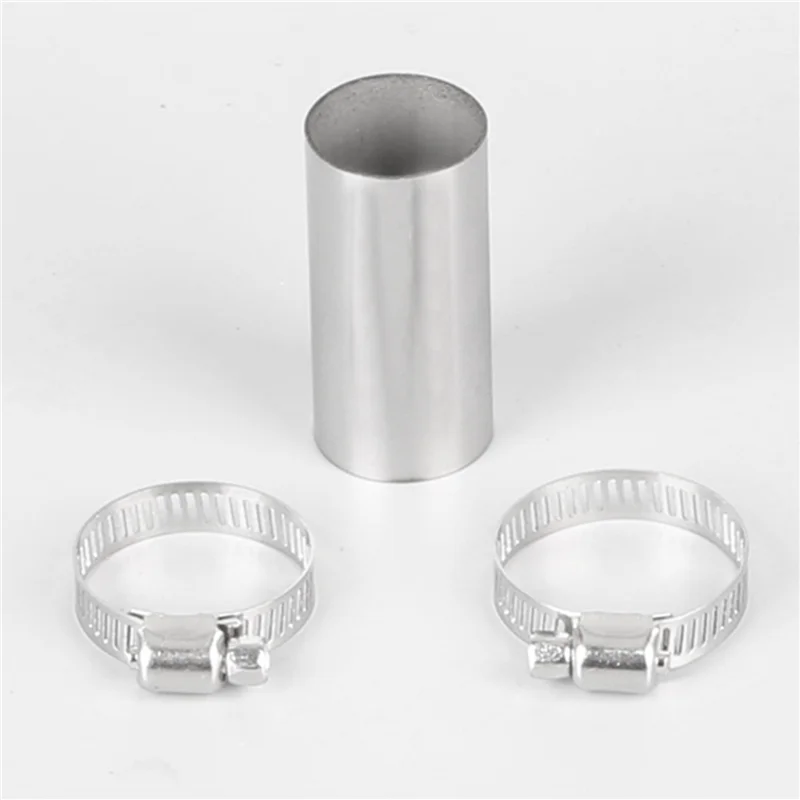 3X 24Mm Konektor Pipa Knalpot Pemanas Udara Parkir Selang Ventilasi Gas Baja Tahan Karat dengan Klem untuk Pemanas Webasto
