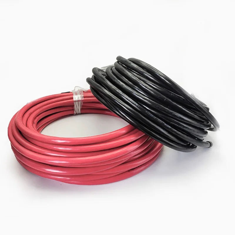 Copper Battery Cable Red Black 16mm² 25mm² 35mm² 50mm² 70mm² 95mm² PVC DC Power Energy Wire for Solar PV Inverter Car Vehicle