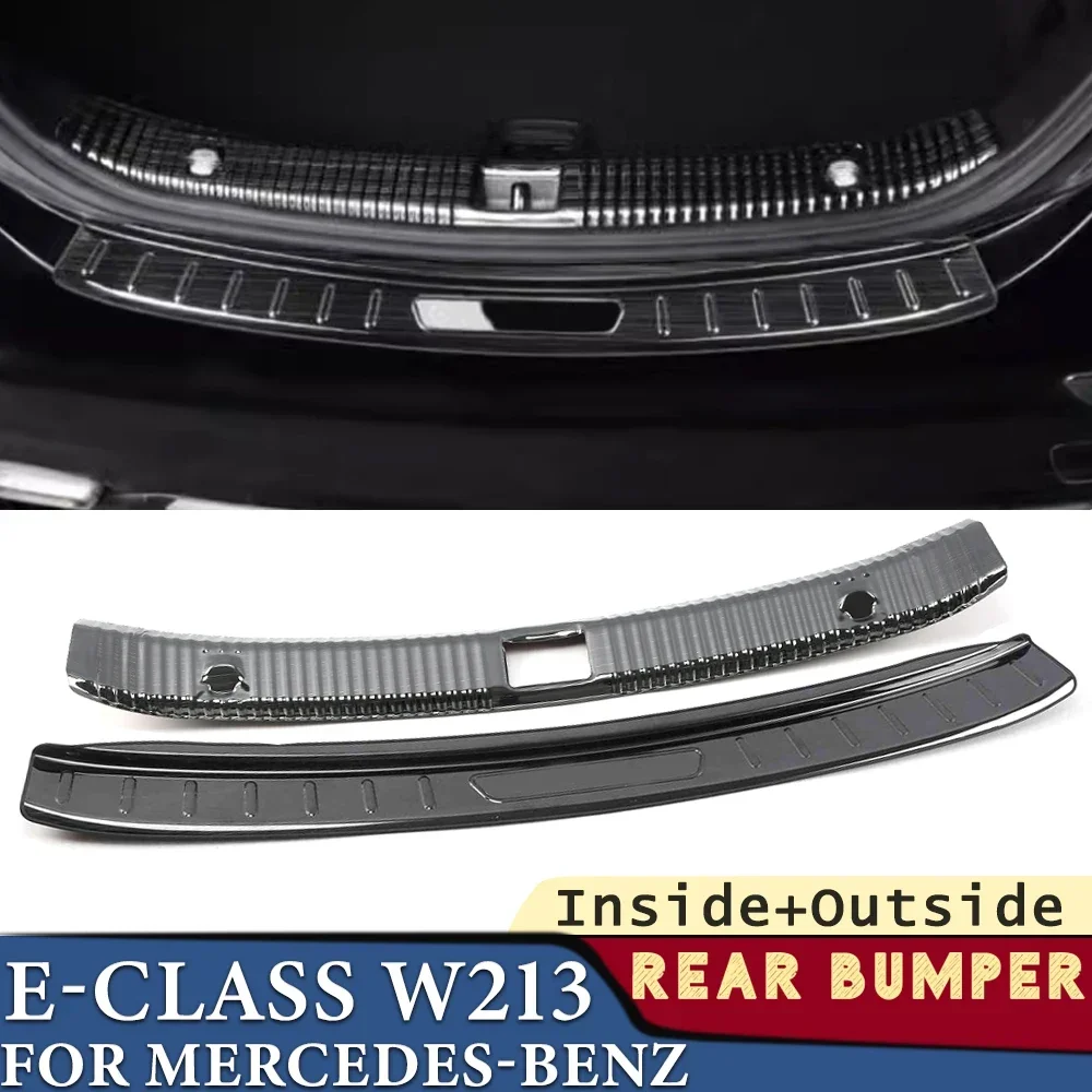 

Trunk Bumper for Mercedes-Benz E-Class W213 2016-2023 Car Accessories Stainless Rear Fender Protector Cover Sticker Decoration