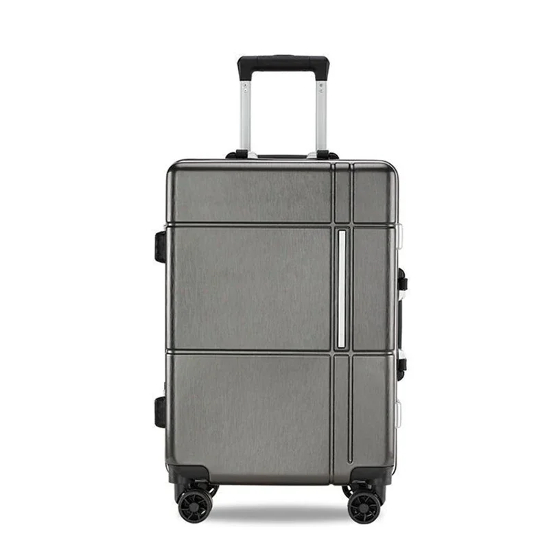 Suitcase Aluminum Frame Unisex Cabin USB Charging 20 inches Luggage Carry on Travel Bag 22"24"28" Rolling Password Trolley Case