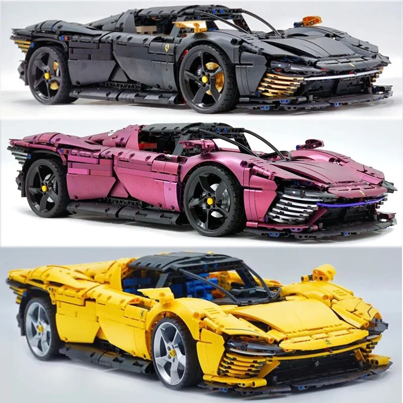 New KingBlocks 8787 Compatible 42143 Yellow Black And Red SP3 Model Building Blocks Bricks Puzzle Toy Car Birthday Gifts For Kid