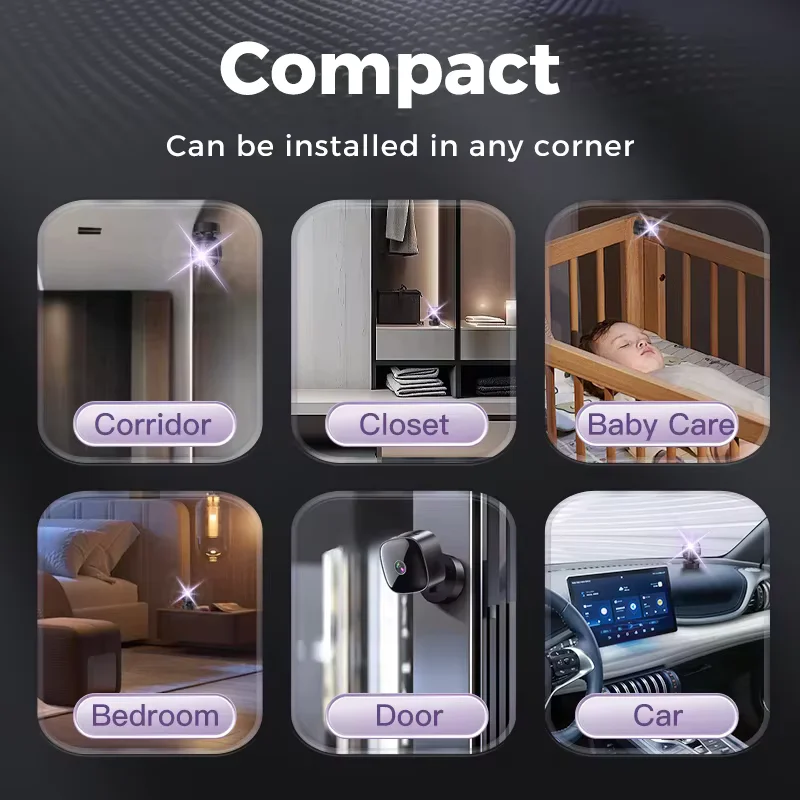 كاميرا واي فاي كاميرا لاسلكية للرؤية الليلية HD كاميرا صغيرة الأمن كشف الحركة المنزل مكافحة سرقة كاميرا بـ USB استخدام الجدار