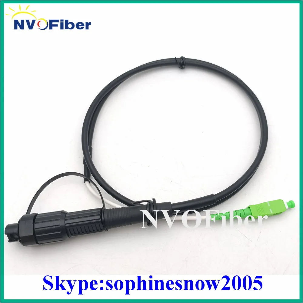 Outdoor Waterproof PI67 5.0mm Simplex CORNING HUAWEI Mini SC/APC to  SC/APC 1M Fiber Optic Patch Cord Black Cable Connector