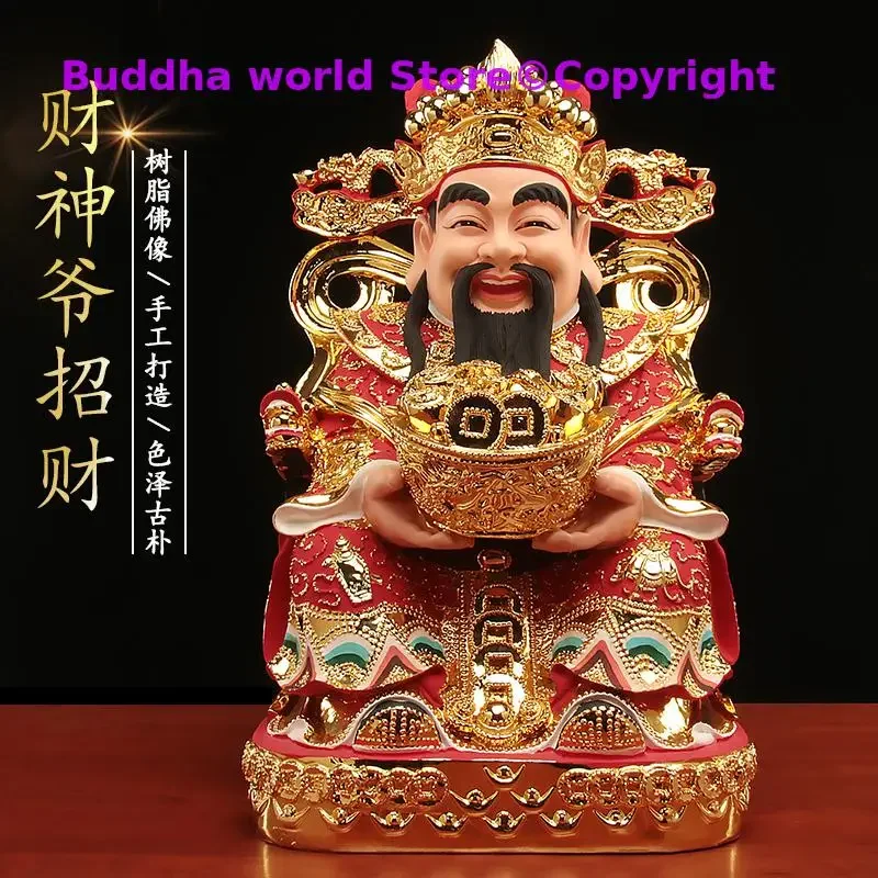 Asia HOME Temple Worship High grade gilding God of wealth CAI SHEN Buddha statue company shop bring money GOOD luck