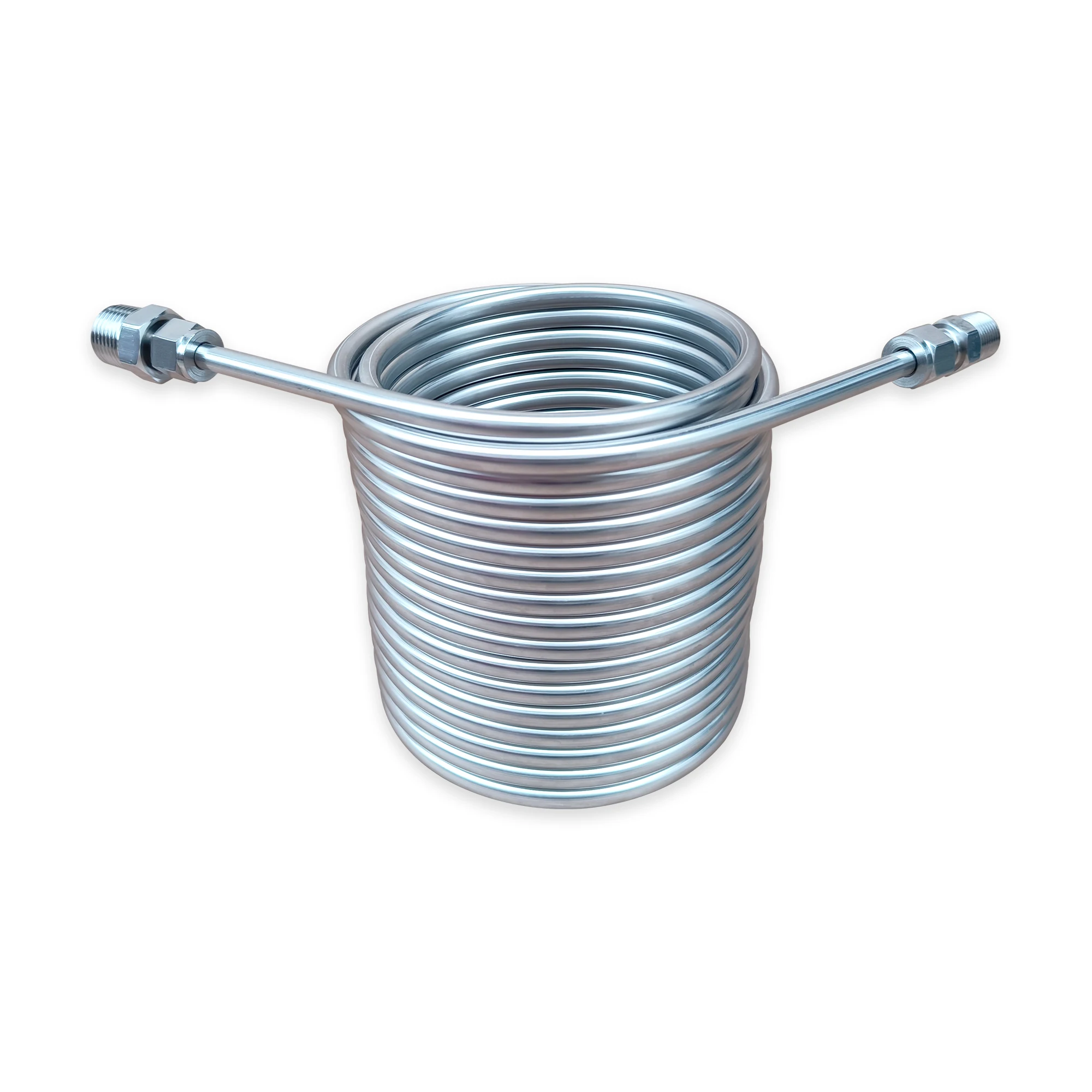 Double Layer Beer Water Wort Chiller,14mLength Cooling Coil,Food Grade 304 Stainless Steel, 3/8 