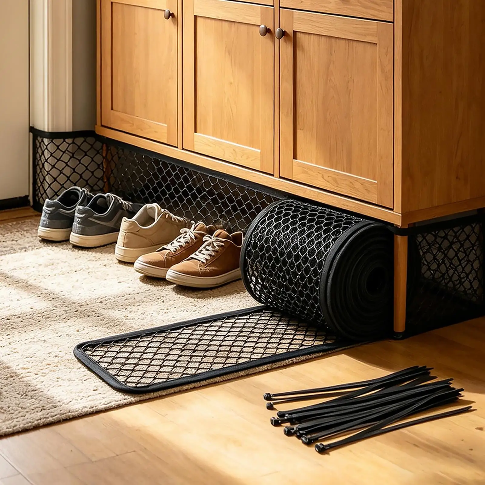Under Couch Blocker Pet Barrier Blocker Furniture Bottom Barrier Under Couch With 20Pcs Tie For Bed Fridge Cabinet Home Playroom