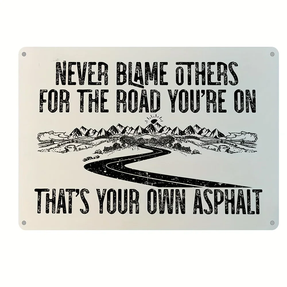 1pc, Inspirational Metal Tin Sign Vintage Motivational Quote 