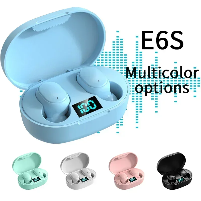 New E6S 9D Stero Wireless Headset IPX4 Waterproof 5.0 Bluetooth Earphones Earplugs No Delay Auricular TWS Mic With Charging Case