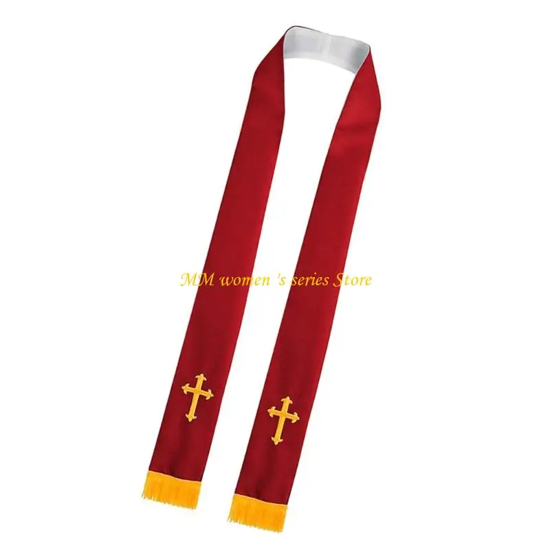 Q39C Reversible Kommunionstola mit christlicher Symbolik, Anbetungsschal für und Priester aller Geschlechter – Detail 5
