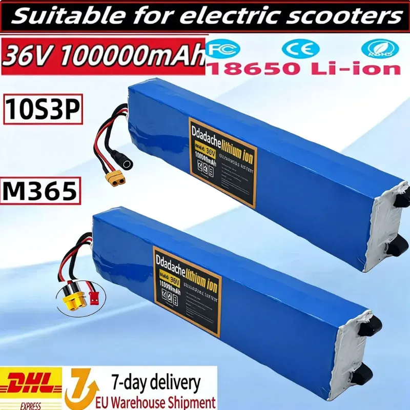 Pack de batteries pour trottinette électrique 10S3P 36V 100000mAh pour M365, batterie au lithium 18650 pour trottinette, livraison en France