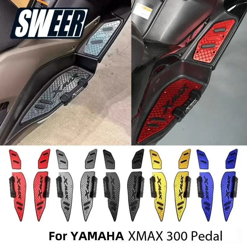 

Motorcycle Accessories Footrest Step Footboard Footpads Pedal Plate Foot Pegs For YAMAHA XMAX 300 2017-2024 Anti Wrestling