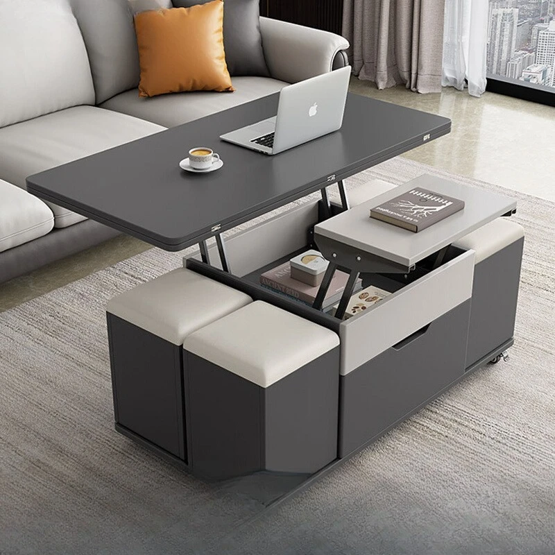

Multifunctional lifting coffee table dining table integrated small apartment simple modern folding living room storage table cof