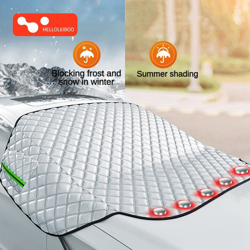  LEIBOO Sunshade Cover Car Windshield Snow Sun Shade Waterproof Protector Automobile Magnetic Cover Car Front Windscreen Cover 