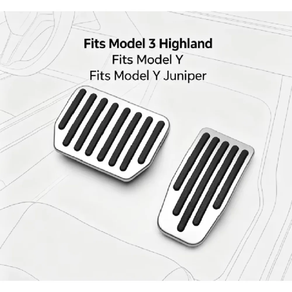 Aluminum Anti-slip Brake Accelerator Rest Pedal Pads For Tesla Model 3 Highland Model Y & Y Juniper, Foot Mats Interior Upgrade