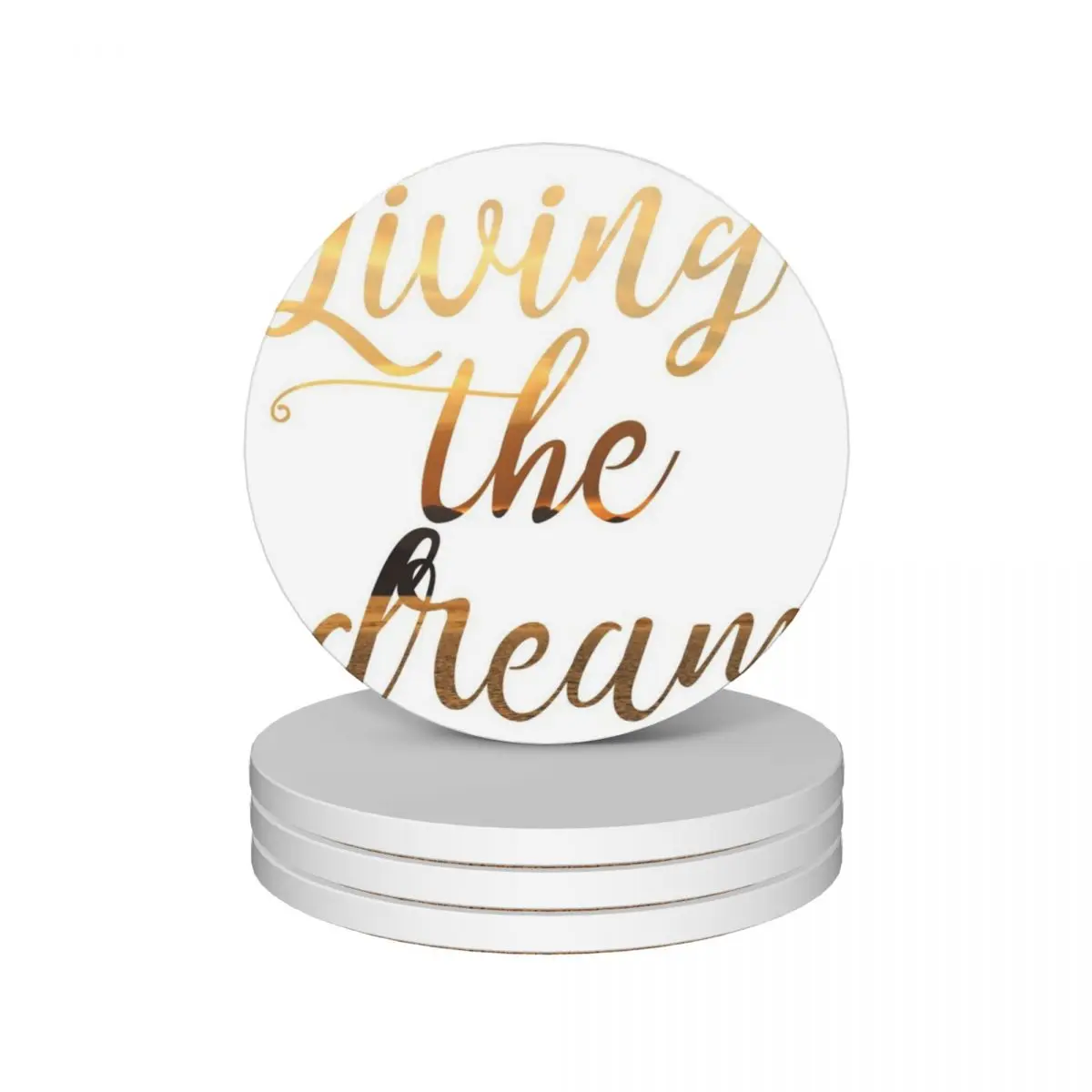 

Living the dream Ceramic Coasters (Set of 4) set cute ceramic anti slip teapot mat Coasters