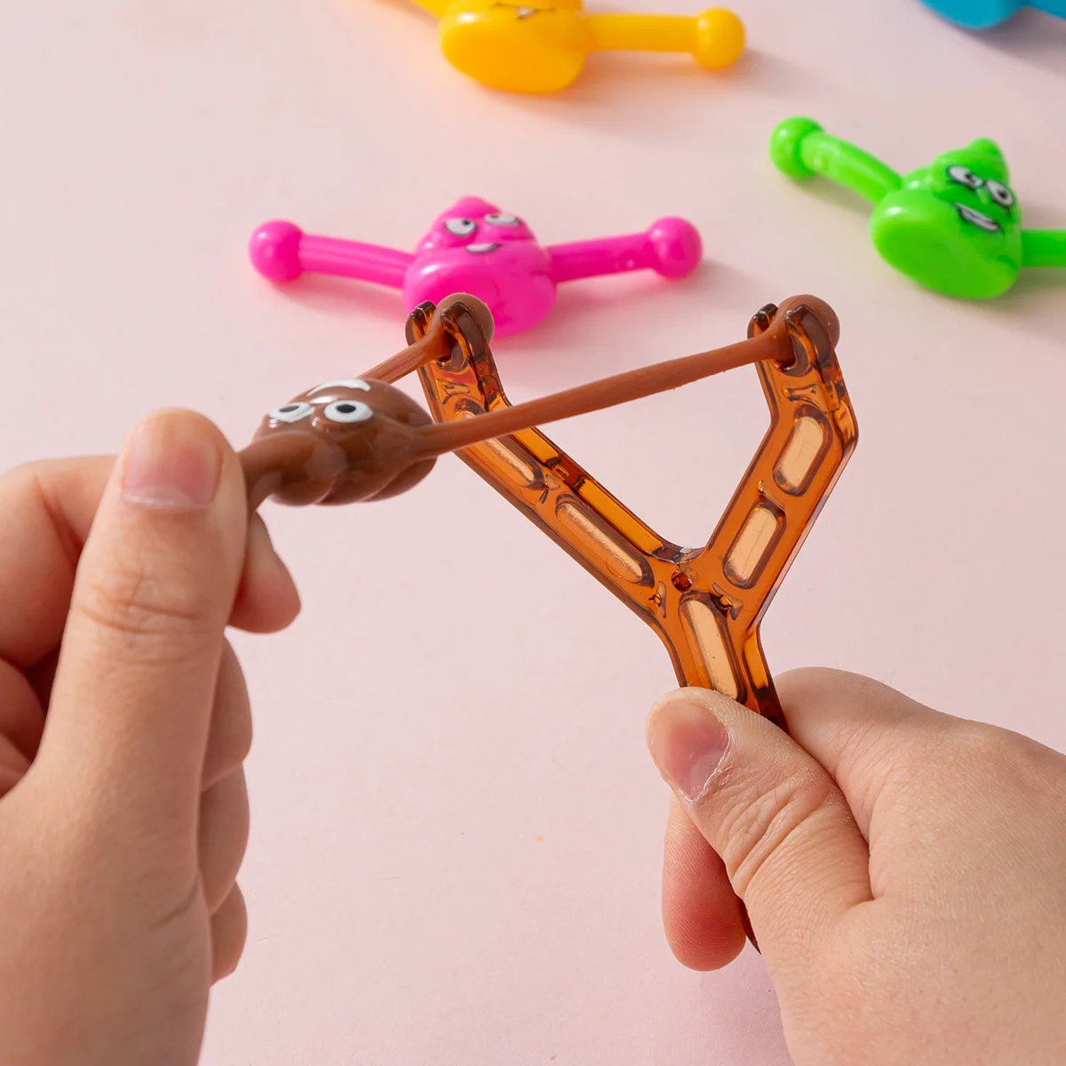 5/10Pcs Funny Shooting Slingshot Prank Fake Poop Poo Game Antistress Children's Day Decompression Toy Kids Birthday Party Gift