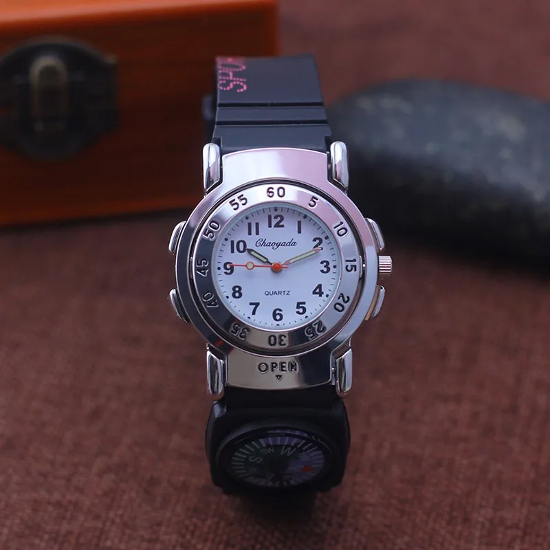ساعات كوارتز متعددة الوظائف بوصلة شخصية للأطفال والأولاد والطلاب، ساعات هدايا عيد ميلاد رياضية رائعة مقاومة للماء #3