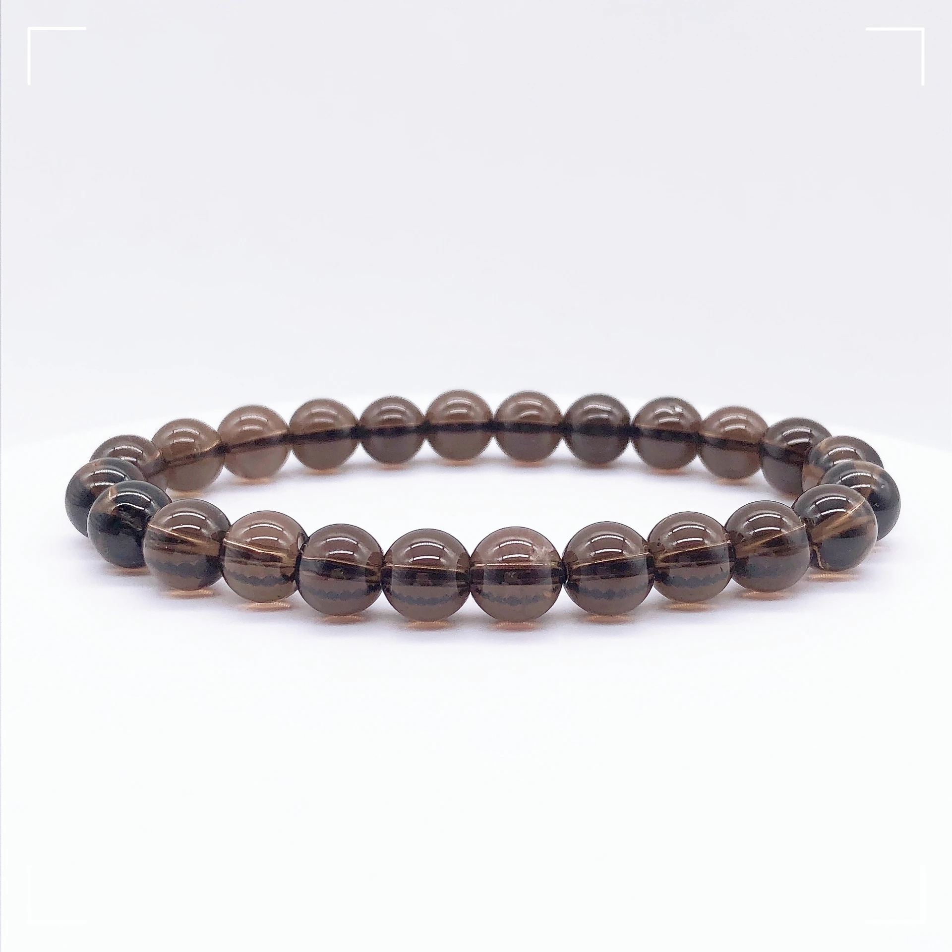 Natural Smoky Quartz Beaded Bracelet Men Women Tea Brown Crystal Energy Healing Bangles Yoga Meditation Jewelry Home Decor Gift