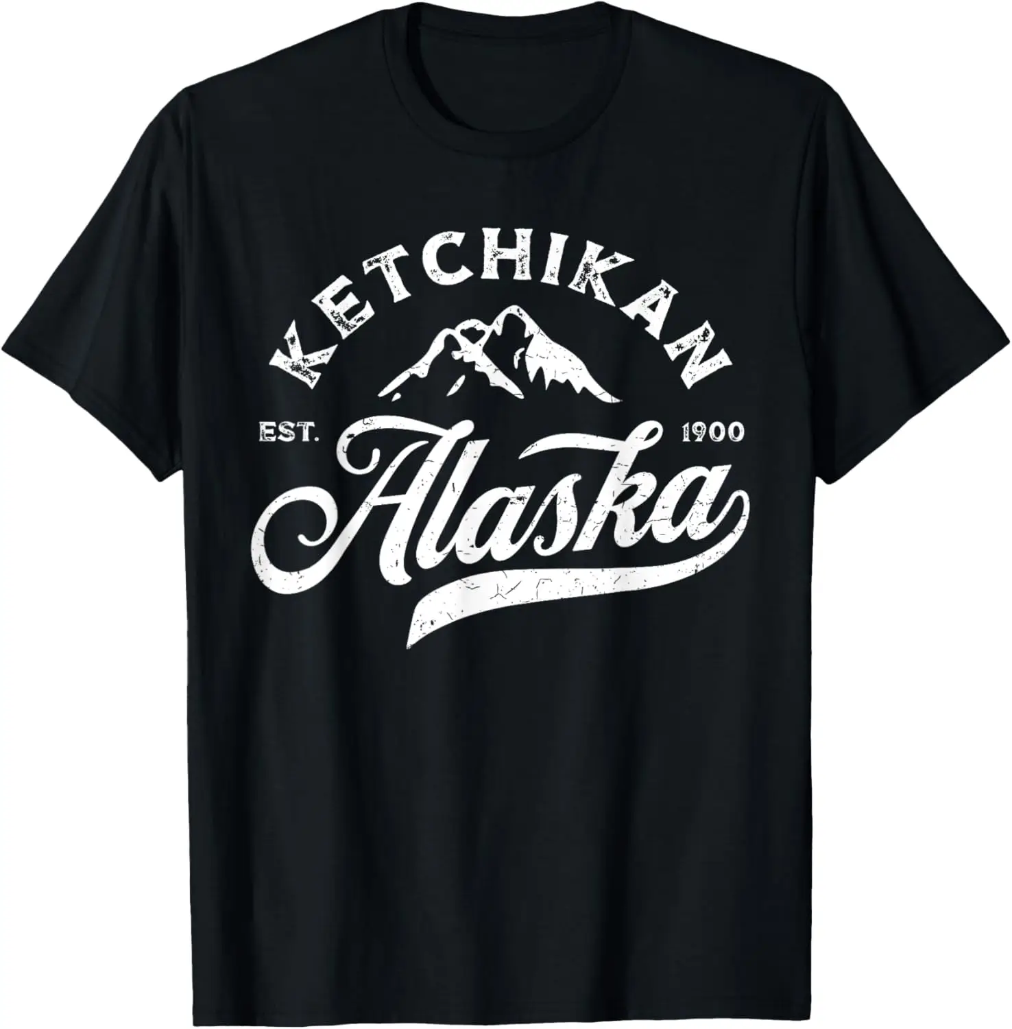 Kaus Suvenir Liburan Vintage Ketchikan Alaska AK Mountains