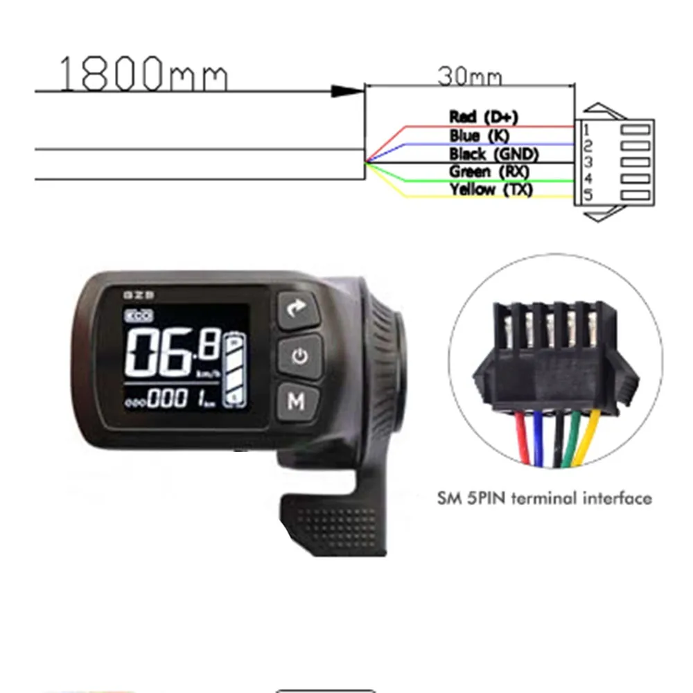 24V 36V 48V 250W 350W E-bike LCD Display Panel With Thumb Throttle Scooter With Brushless Controller For Electric Bicycle parts