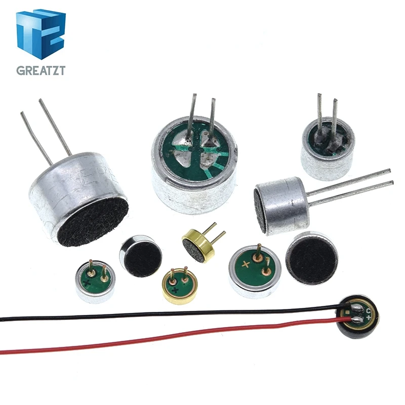 10 PCS/LOT 9x7mm 9767 6x5mm 6050 6x2.2mm 6022 4.5x2.2mm 4522 4x1.5mm 4015 Microphone Electret Microphone with 2 pin pick-up