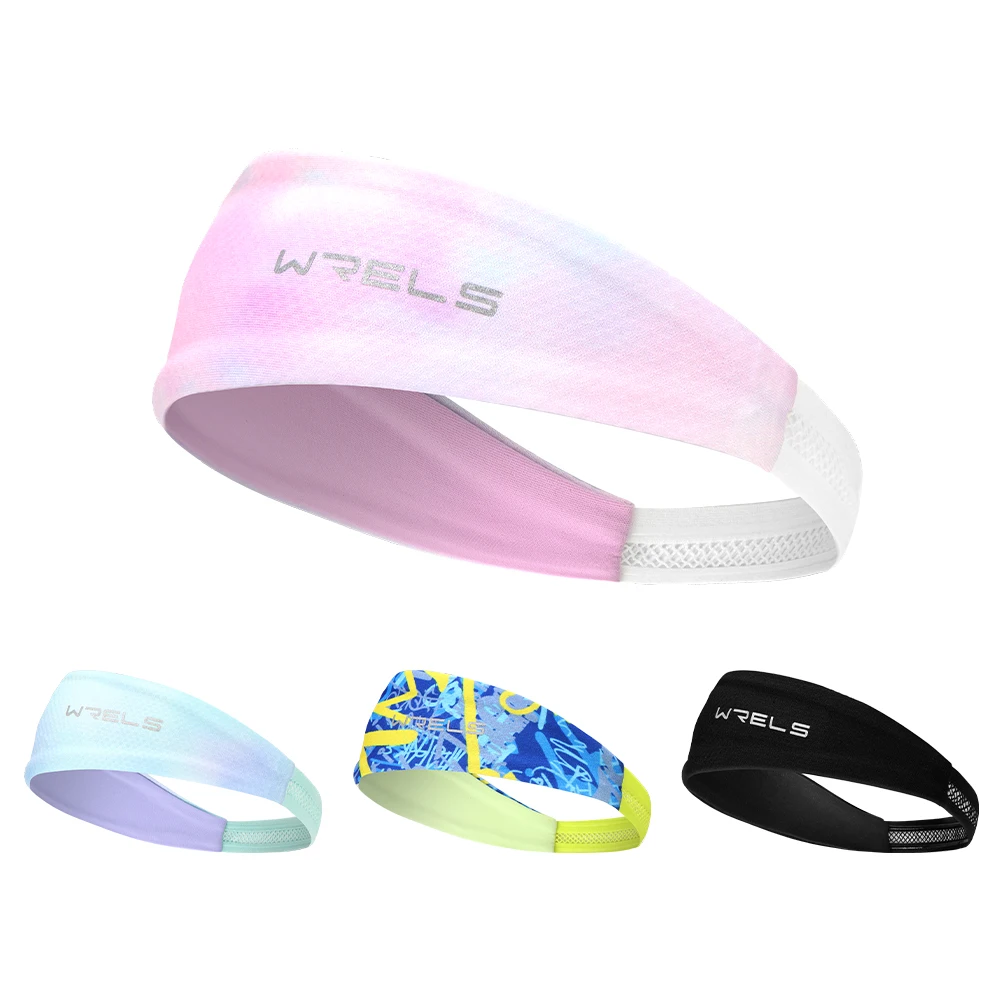 WRELS Sports Headband Breathable Elastic Sweatband Quick Dry Lightweight Non Slip Running Tennis Fitness Workout Hairband