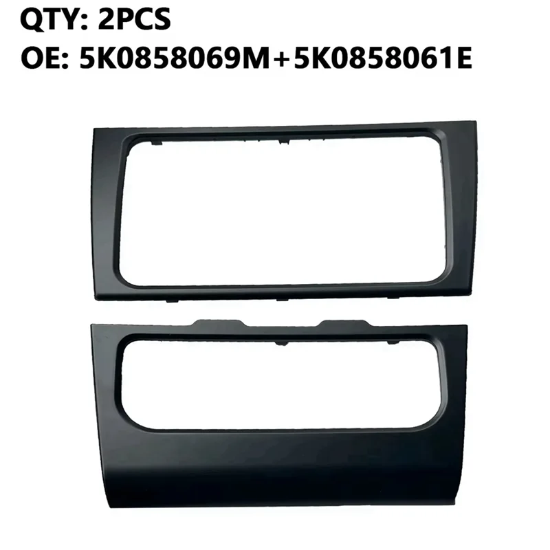 A19Q-Interior Dash Radio GPS Head Unit Trim AC Bezel Heater Control Panel For VW Golf 2009-2012 5K 0858061 F 5K 0858069