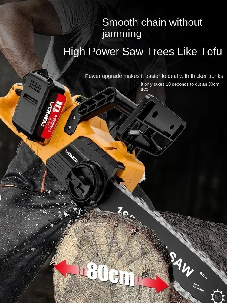 Compact and Lightweight Brushless Cordless Chainsaw for Cutting Trees and Wood