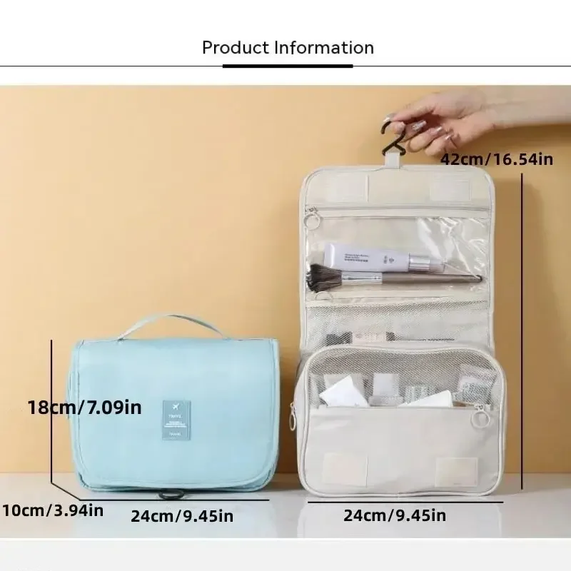 1PC Large Capacity Mens Cosmetic Hook Oxford Bag Light-weight Business Travel Summer Vacation Storage Bag Underwear Organizer