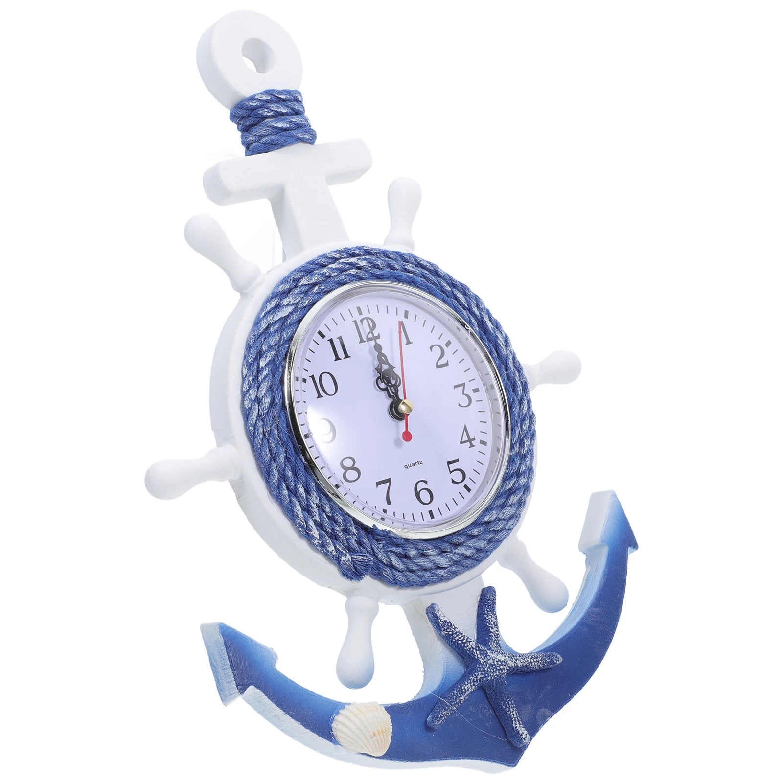 

Boat Anchor Wall Mediterranean Style Wooden Plastic Home Decorative Clock For Living Room Bedroom Wall Hanging Clock