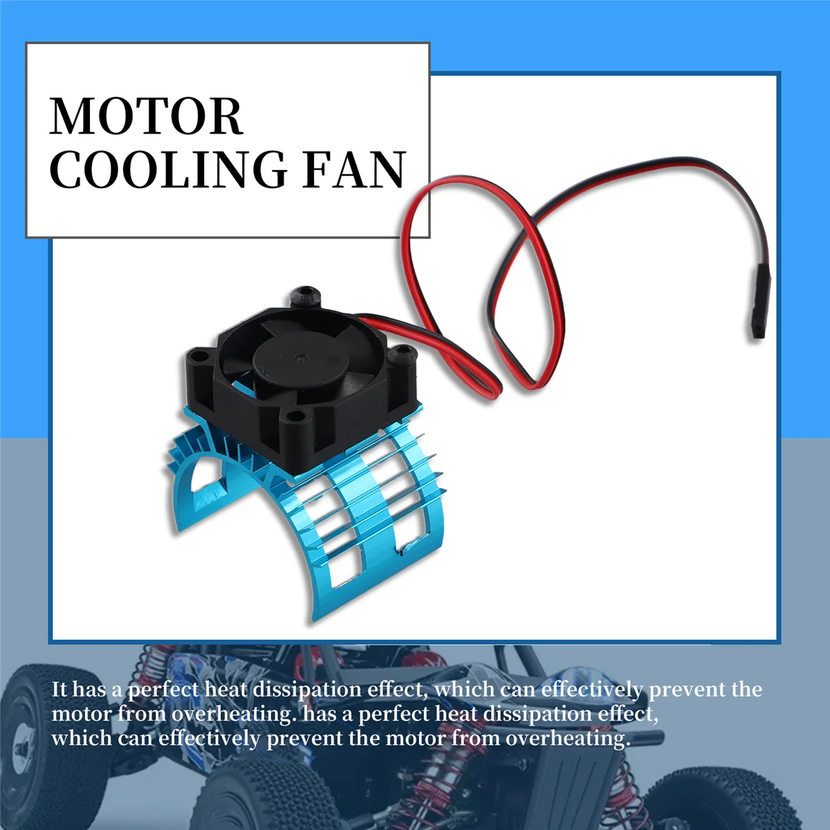 AA84 Para WLtoys A959-B 144001 124019   Tampa do dissipador de calor do motor da liga de alumínio do carro RC com ventilador de refrigeração para o motor 540 550 3650, 1