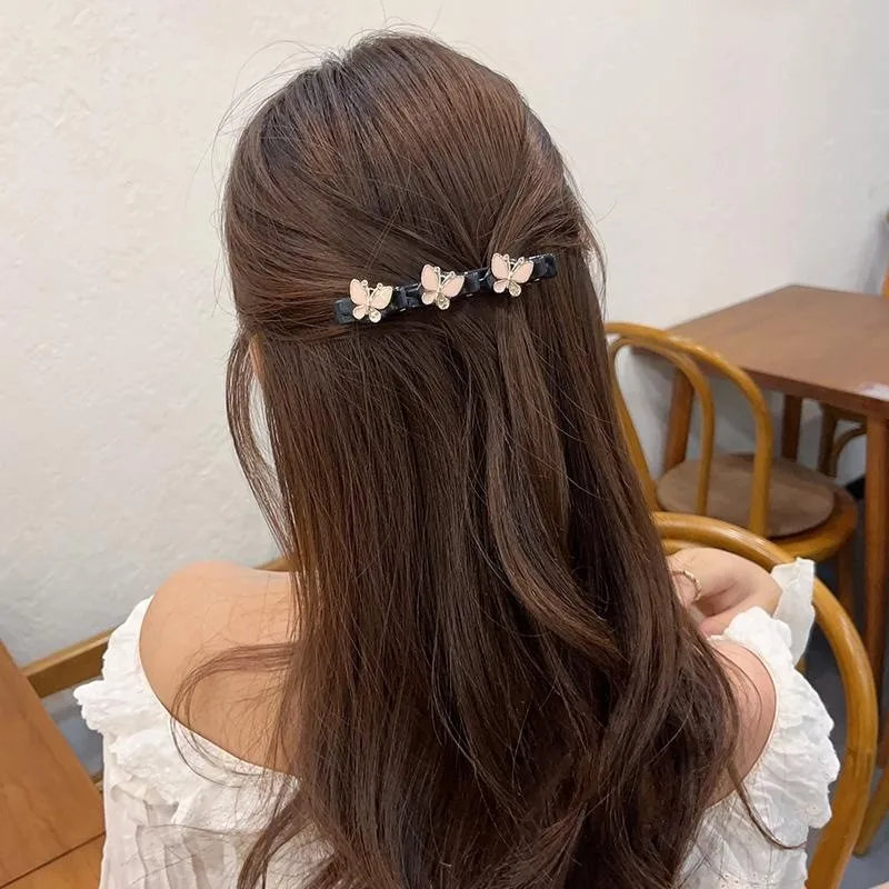 Butterfly Pearl Rhinestone Braided Hair Clips Fashion Hair Accessories Bangs Clips