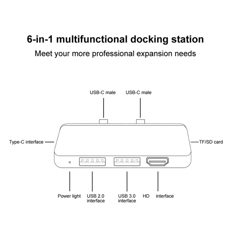AT82-Type-C Dock Splitter 4K -Compatible High Speed Adapter Adapter For Microsoft Surface Pro 8