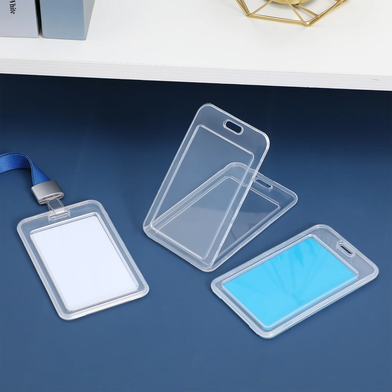 

20pcs Card Clear Plastic ID Badge Holders White Student Tag Passport Size Travel Plastic Holder Office Use Name Plate
