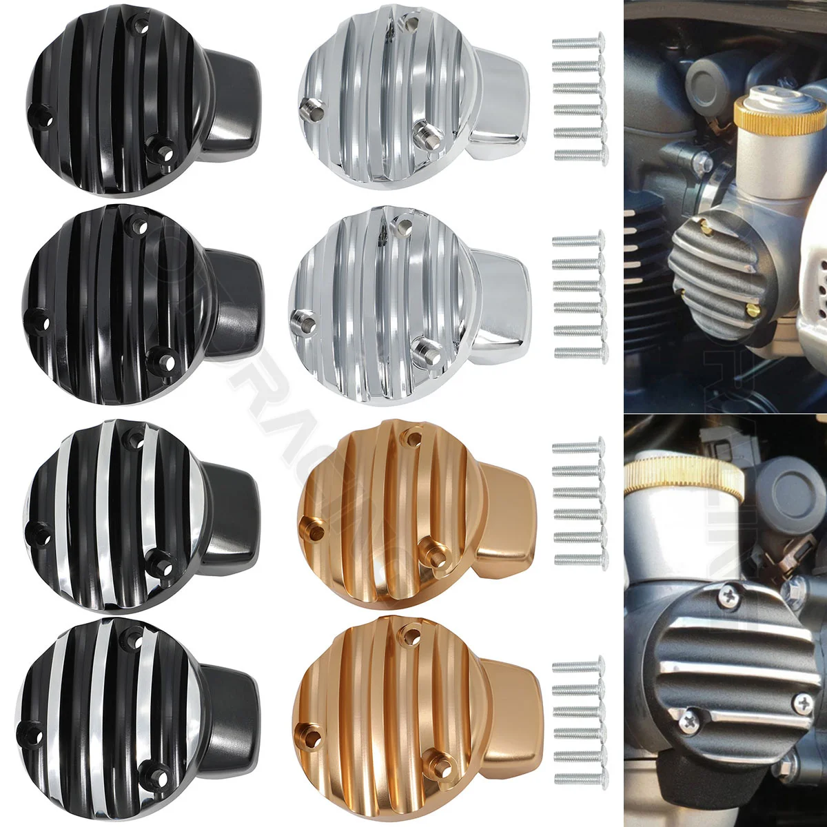 Motorcycle Ribbed Throttle Body Covers Kit For Triumph Bonneville T120 Thruxton 1200 R 16-22 Bobber 17-22 Speedmaster 18-22